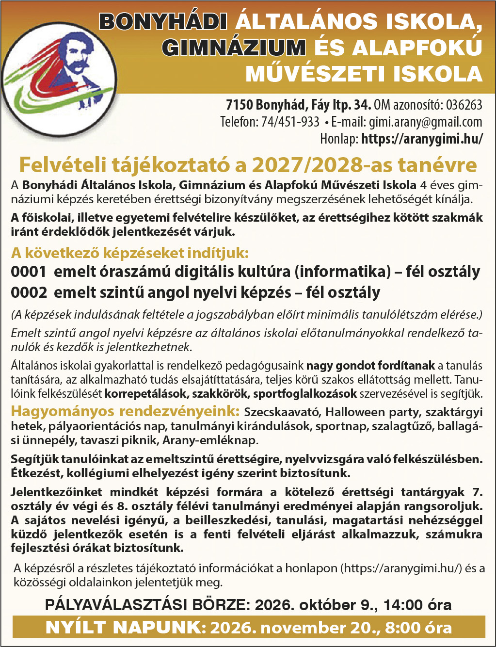 Bonyhádi Arany Gimnázium